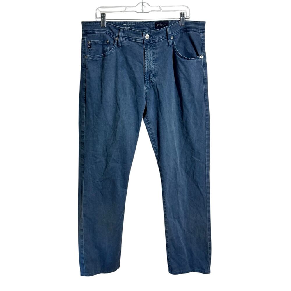 Adriano Goldschmied Everett Slim Straight Pant Men 36x34 Blue Classic‎ Casual